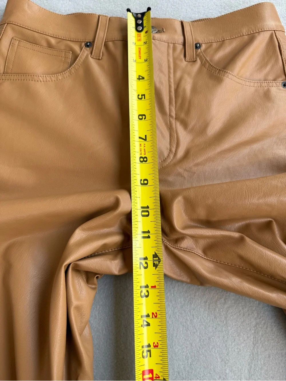Veronica Beard Maera Extra High Rise Skinny Faux Leather Pants Sz 28/6 Brown